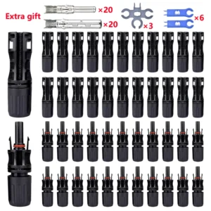 600/400/200/100/40/20/10 Pcs Photovoltaic Solar Connector Kit 1000V 30A Panel Solor Connectors for PV/MC Cable 2.5/4/6mm2