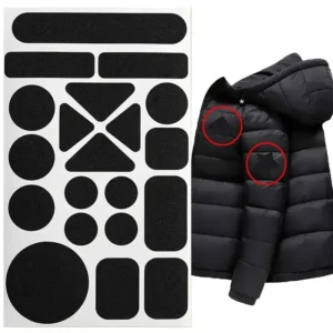 1 Set,Instant Self-Adhesive Fabric Repair Patch - Universal Black, Heavy-Duty Iron-On for Down Coats