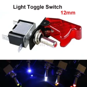 Auto Car Boat Truck Illuminated Led Toggle Switch With Safety Aircraft Flip Up Cover Guard 12V20A Transparent