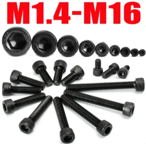 M2M3M4M5M6M8M10M12M14M16 Carbon Steel Grade 12.9 DIN912 Hex Socket Bolts Black Metric Threaded Hexagonal Machine Screws DIY Bolt