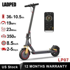 8.5'' LADPED LP07 Electric Scooter 350W 19mph Max Speed APP Smart Control Dual Suspension 23miles Max Range For City Commuter