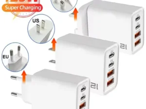 Fast Charging USB Type C Charger 120W 4 Port PD Quick Charge 3.0 For iPhone Samsung Xiaomi Huawei EU US UK Plug Phone Adapter