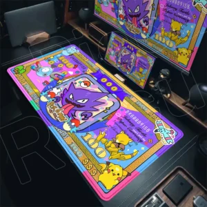 XXL HD Pokemon banknotes Kawaii Japan Anime Mouse Pad PC Accessories Eevee Gamer Keyboard Laptop Gaming Gengar Rubber Desk Mat