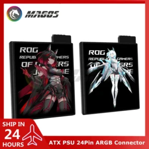 ATX PSU 24Pin Transfer Connector RGB Steering Wiring Adapter Belief Pattern 5V ARGB Logo Optional DIY Mounting MOD Parts