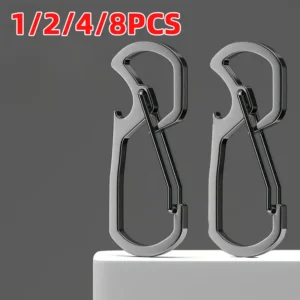 Multifunctional Stainless Steel Outdoor Hanging Buckle, Sturdy and Durable Key Chain Quick-Hang Key Ring Hook with Bottle Opener