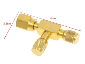 【MAX-55】1Set T Type 1/4"SAE Valve Core Tee Adapter For Air Conditioning And Refrigeration Equipment Liquid Filling Tool