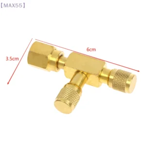 【MAX-55】1Set T Type 1/4"SAE Valve Core Tee Adapter For Air Conditioning And Refrigeration Equipment Liquid Filling Tool