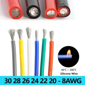 1/5/10M Soft Silicone Rubber Copper Cable 30 28 26 24 22 20-8AWG Flexible DIY LED Lighting Wires Electrical Power Cord Car Wires