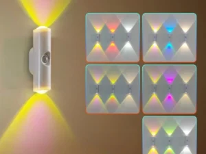 Smart RGB Gradient Night Light Magnetic Motion Sensor Rechargeable Wall Lamp for Bedroom Bathroom Closet Garden Home Decor