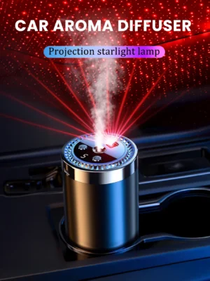 Rechargeable car aroma diffuser, aromatic essential oil, colorful lights, romantic starry sky lights, bedroom gift