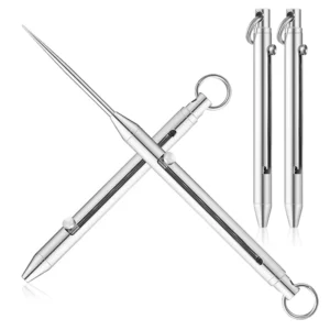 Portable Titanium Toothpicks Pocket Toothpicks Keychain Silver with Metal Toothpick Holder for Outdoor Picnic Camping Accessorie
