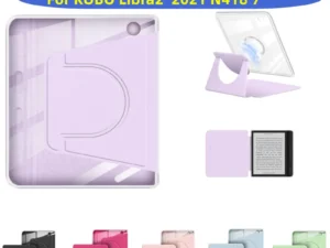 Magnetic Detachable for KOBO Libra Colour/Libra 2 N428 N418 7'' Ebook Case 360° Rotatable 2-in-1 Acrylic PU Leather Stand Cover