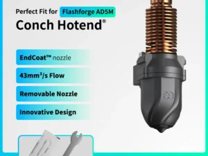 Phaetus Hotend Conch EndCoat™ Nozzle High Quality with Detachable Nozzle 0.25 0.4 0.6 0.8mm For Flashforge Adventurer 5M Pro