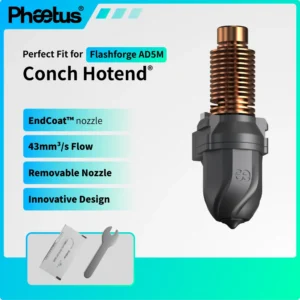 Phaetus Hotend Conch EndCoat™ Nozzle High Quality with Detachable Nozzle 0.25 0.4 0.6 0.8mm For Flashforge Adventurer 5M Pro