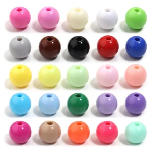 10-100Pcs/Lot 6-20mm Solid Color Round Acrylic Beads Loose Spacer Beads For DIY Keychains Decoration Handmade Crafts Accessories
