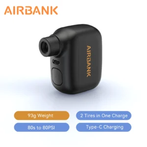 AIRBANK AS100 Mini Portable Bicycle Pump Rechargeable Air Inflator 100PSI Type-C Bike Accessories for Bike Schrader Presta Tires