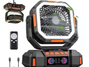 Portable Rechargeable Fan Tent Camping Fan 40000mAh (164 Hours) Battery-powered Outdoor Fan Tent Fan with Remote Control/light