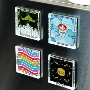 5/10pcs DIY Refrigerator Magnet High Transparent Acrylic Square Round with Magnetic Sheet Material Package Home Decor