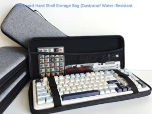 Dustproof Water-Resistant Mechanical Keyboard Case Storage Bag - EVA Hard Shell Fits 61/68/75%/TKL/98%/Full-Size Keyboards