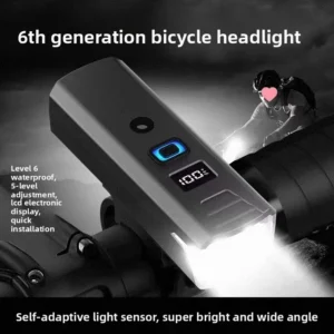 Bicycle Lights, Bike Lights, Cycling Lights, TYPE-C Charging Digital Display, High Brightness, Road Bike Sensing, Night Riding
