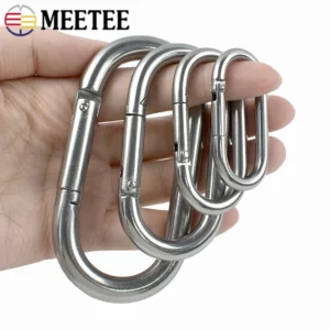 2-5Pcs Heavy Duty 304 Stainless Steel Spring Snap Hook Oval O Ring Carabiner Quick Clip Link Lock Rings Outdoor DIY Accessories