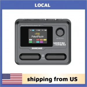 SONICAKE Local Pocket Master Compact Guitar Bass Amp 100+ Multi-Effects Pedal APP Control 1.77" LCD color screen QME-10