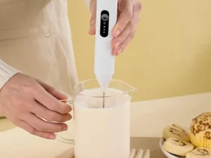 Electric Milk Frother, USB Rechargeable Handheld Foam Maker with Double Whisk, 3-Speed Settings for Coffee, Tea, Matcha, and Egg