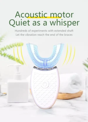 Intelligent U-Type Toothbrush 360 Degrees Sonic Electric Automatic with USB Charge Waterproof Silicon Head for Oral Care