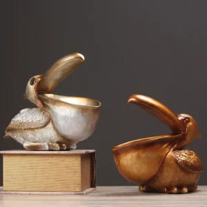 Pelican Bird Ornament Retro Resin Key Jewelry Storage Toucan Entrance Hall Living Room Tea Table Home Arts And Crafts Creative