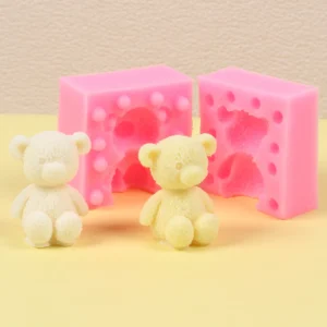 3D Bear Silicone Mold DIY Animal Candle Handmade Soap Aromatherapy Ornament Wax Clay Gift Resin Mold Fondant Cake Decorating