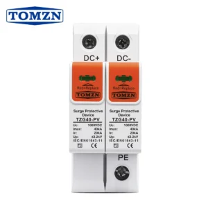 TOMZN SPD DC 500V 600V 800V 1000V 10-20kA 20-40kA House Surge Protector Protective Low-voltage Arrester Device