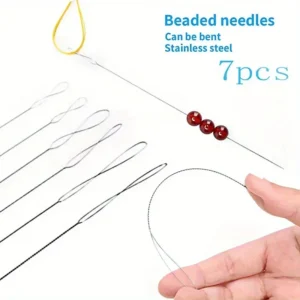 7pcs Stainless Steel Bead Needles Magical Fine Bead DIY Jewelry Making Tools Handicrafts Bead Accessories Sturdy Durable Flexib