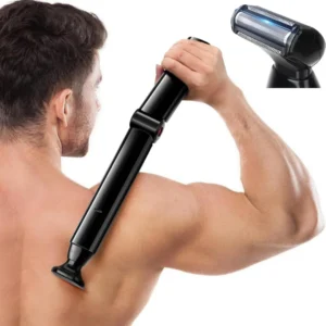 Electric Back Shaver 2 In 1 Facial Hair Trimmer Razor Rechargeable Foldable Handle Back Hair Removal Men Body Groomer