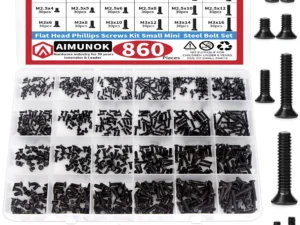 860 PCS Small Computer Screws Assortment Kit, Black Tiny Eyeglass Screws M1.2 M1.4 M1.7 M2 M2.5 M3, PC & Laptop SSD Hard Drive C