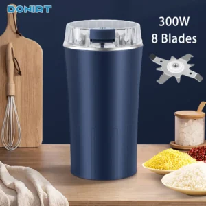 8 Blades Electric Grain Grinder Coffee Beans Grinders Stainless Steel Nuts Beans Grains Mill Herbs Grinding Machine for Kitchen