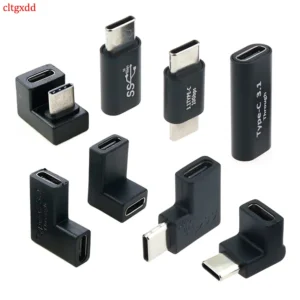 Cltgxdd U-shaped Angled 90 Degree USB 3.1 10Gbps Type C Male To Female OTG Converter Connector USB Type C Adapter Coupler