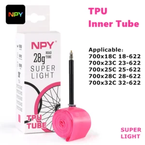 NPY 1Pcs Ultralight 28g Bike TPU Inner Tube 700X18 25 28 32 Road Bicycle TPU Material Tire 45mm/65mm/85mm Length French Valve