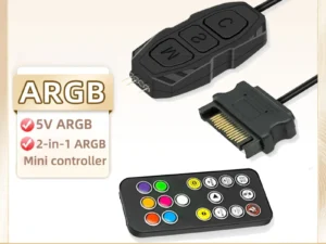 Coolcirc ARGB Controller 5V 3pin To SATA Power Supply Mini RGB Controller 3PIN Hub For Computer CPU Case Fan LED Light Radiator