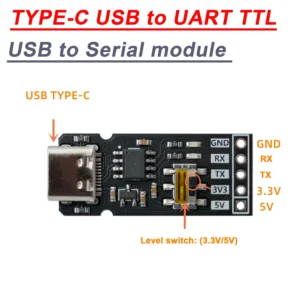 CH340N TYPE-C USB To UART TTL / USB TO Serial Port Communication Module 3.3V 5V Level RX/TX Download Debugging Tools Brush Line