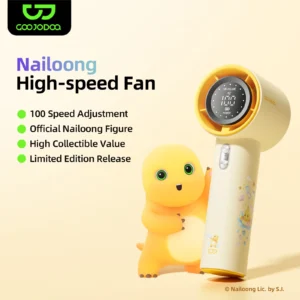 GOOJODOQ nailoong GFS001 4000 mAh Turbo Jet Mini High Speed Rechargeable Fan Handheld Portable Strong Wind 100 Gear
