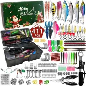 411/366/136/86Pcs of Christmas Fishing Lure Set with Storage Box, Which Is Common in Salt Water and Fresh Water