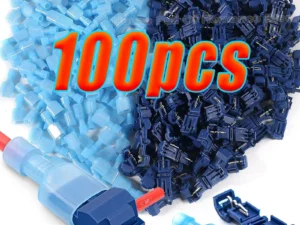 Quick Splice Self-Stripping Electrical Terminals T-Tap Wire Connectors Fully Insulated Disconnects Kit for Wiring Automotive