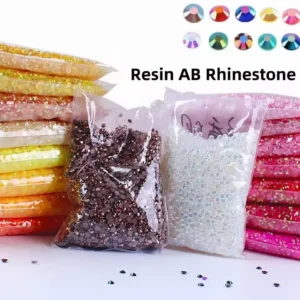 AB resin rhinestone flat bottom hot stamping 2-6mm non thermosetting jelly diamond sparkling DIY clothing accessories