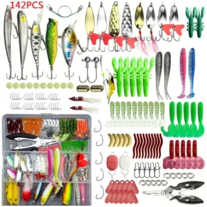 Fishing Lure Set 18/21/59/142/83pcs Mixed VIB Lure Kit Soft Lure Minnow Popper Hooks All Fishing Accessory Fresh Water