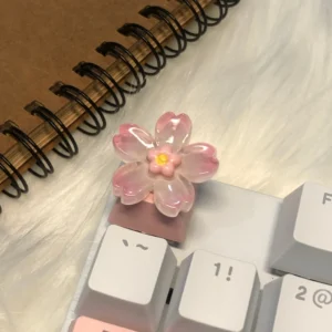 Transparent Flower Purple Pink Keycaps for Cross Axis Mechanical Keyboard Replacement Keycap R4 Height 키캡