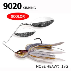 18g Spinning Lure Fishing Elastic Wire Bait Metal Jigs Silicone Skirt Stainless Steel Hook Spoon Wobbler For Bass Pike Winter