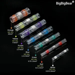 Solder Seal Wire Connectors 3:1 Shrinkage Rate Waterproof Electrical Cable Terminals Heat Shrink Tube Electrical Butt Splice