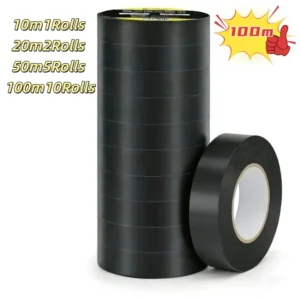 10/100M Black Flame Retardant Electrical Insulation Tape Strong Adhesive Wire Harness Tape for Electrical Wiring Waterproof Tape