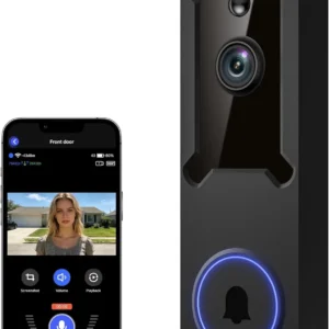 1080p Wireless Wi-Fi Doorbell Camera with Night Vision, Two-Way Audio, Cloud Storage, AI Motion Detection for Home Security