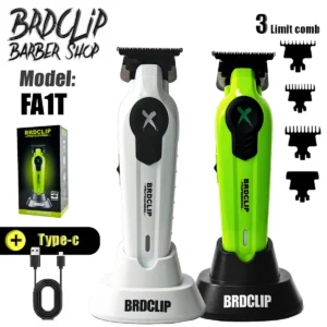 New 2026 BRDCLIP FA1T Green Professional Hair Trimmer Barber Carving Gradient Finish Machine Electric Clipper with Charger Stand
